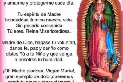 Oración a la Virgen de Guadalupe Agradecimiento