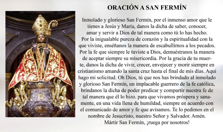 Oración a San Fermín